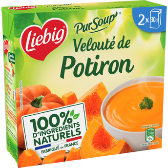 Image de Soupe Pur'Soup velouté potiron à la crème fraîche LIEBIG, 2 briques