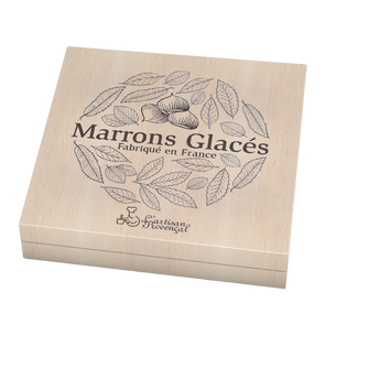 Image de Coffret bois marrons glacés entiers ARTISAN PROVENCAL