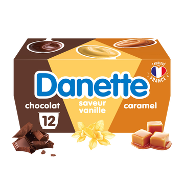 Danone Crème Dessert Chocolat Caramel Vanille Danette - 12x115g