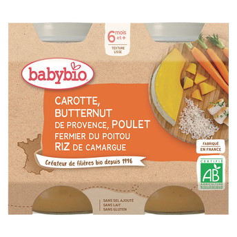 Image de Pot carotte courge butternut poulet riz BABYBIO, dès 6 mois