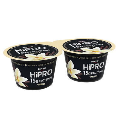 Yaourts vanille protéiné 0%mg HIPRO - 2x160g - Super U, Hyper U, U Express  