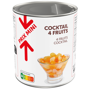 Image de Cocktail de fruits au sirop léger PRIX MINI boîte 4/4