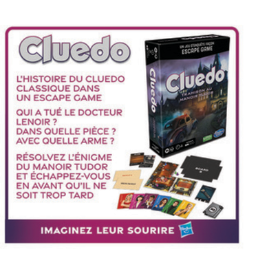HASBRO - Cluedo Escape:Manoir Tudor - Dès 10 ans - Super U, Hyper U, U  Express 