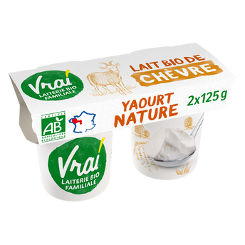 Image de Yaourt nature au lait de chèvre bio VRAI, pack de