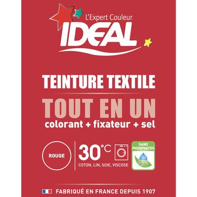 Teinture pour textile rouge Tout en Un IDEAL, paquet de 350g - Super U,  Hyper U, U Express 