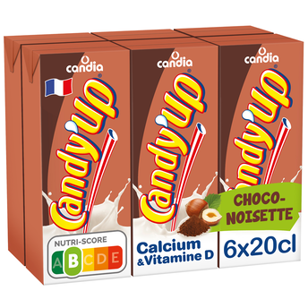 Image de Boisson lactée Chocolat Noisette CANDIA CANDY'UP - 6 x