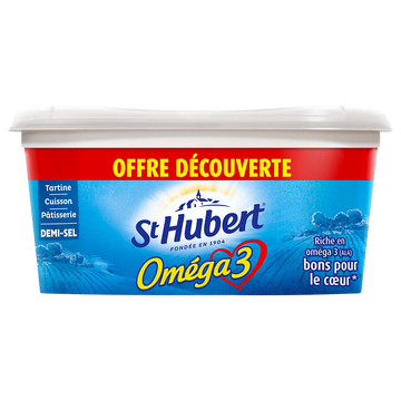 St Hubert Matière Grasse Allégée Demi Sel Tartine & Cuisson 50% De Matière Grasse Oméga 3 St Hubert, 510g