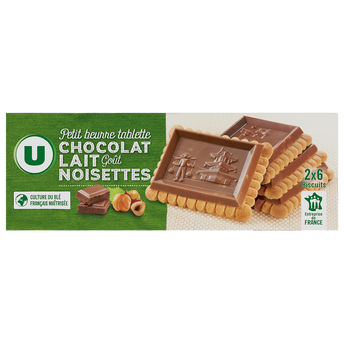 Image de U
Petit Beurre tablette chocolat au lait et goût noisettes, paquet