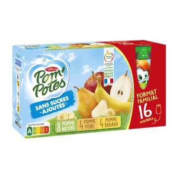 Materne Pom'pote Ssa Pomme/pomme Poire/pomme Banane 16x90g Format Familial
