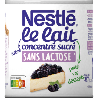Image de Lait Concentré Sucré Boite Nature Sans Lactose NESTLE
