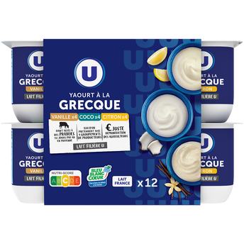 Image de U
Yaourt à la grecque au citron,coco ou à la vanille
