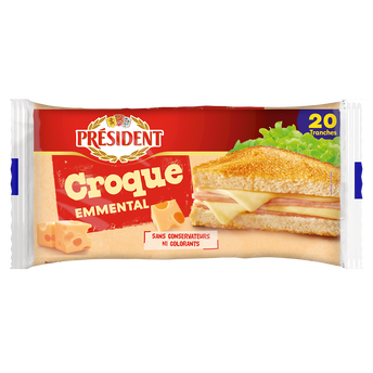 Image de Fromage fondu Croque Emmental PRESIDENT x20