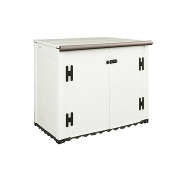 Garofalo Garden Box Garofalo En Pvc Haute Qualité 20mm 123x82,5x104cm Blanc-dimensions Intérieures 116x76x96,5cm-porte Double99x114cm-capacité850l-compatible Usage Extérieur