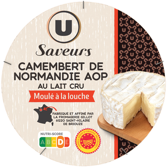 Image de U SAVEURS
Camembert de Normandie AOP au lait cru  22%MG