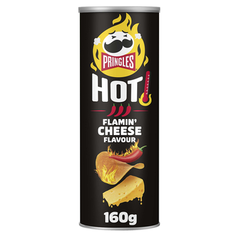 Image de Chips tuiles apéritif PRINGLES hot flamin' saveur fromage et piment ,tubo