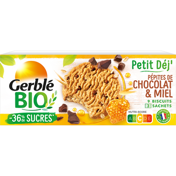 Image de Petit dej'aux pépites de chocolat et au miel GERBLE BIO, étui