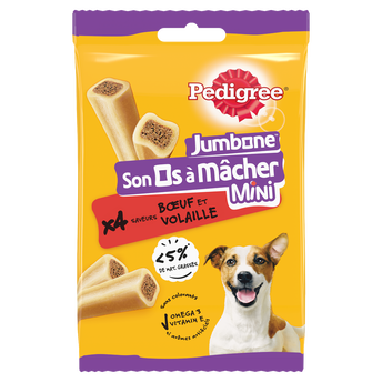 Image de Friandise petit chien Os à mâcher saveur boeuf et volaille PEDIGREE x4