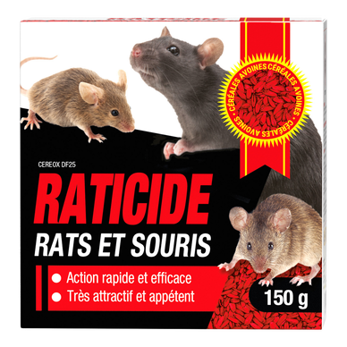 Raticide/souricide céréales 1er prix 150g-format grain avoine