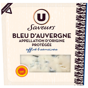 Image de U SAVEURS
Bleu d'Auvergne AOP au lait thermisé 29%MG