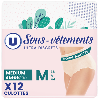 Image de U
Sous-vêtements incontinence femme - Taille M