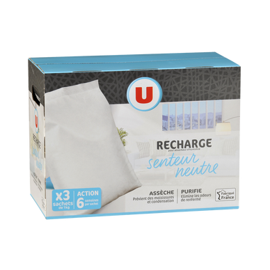 Recharge sachet 1kg parfum neutre x3 - Super U, Hyper U, U Express 