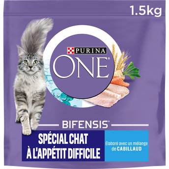 Image de Croquettes pour chat adulte DIFFICILE Cabillaud, Truite PURINA ONE
