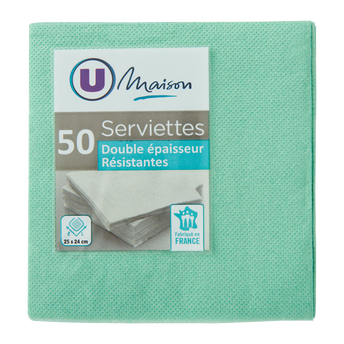 Image de U MAISON
Serviette en ouate 25x24cm tex touche sauge