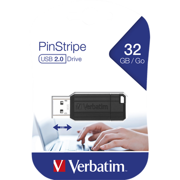 Verbatim Clé Usb Verbatim Pinstripe 32go, Noir -