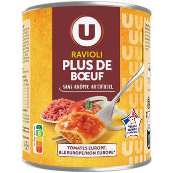 Image de U
Ravioli plus de boeuf boîte 4/4