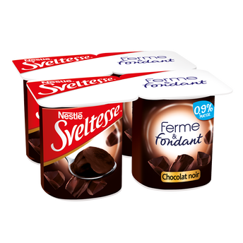 Image de Yaourts allégés  Ferme et Fondant Chocolat noir SVELTESSE - 4 pots