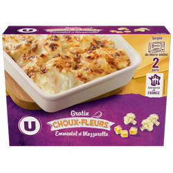gratin de choux fleurs u 450g super u hyper u u express