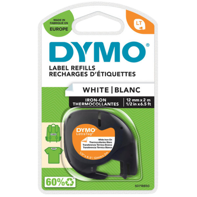 Ruban pour marquage des vêtement DYMO, blanc, 1 cassette - - Super