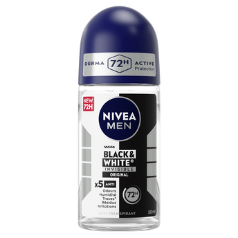 Image de Déodorant Homme anti-transpirant BLACK&WHITE INVISIBLE NIVEA MEN - Bille