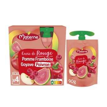 Image de Compote pomme/framboise/goyave/poivron MATERNE