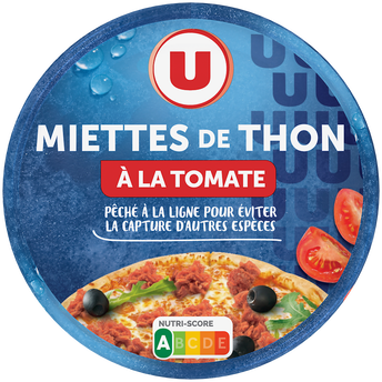 Image de U
Miettes thon à la tomate pêché ligne boîte, boîte de