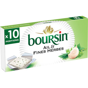 Boursin Fromage À Tartiner Ail Et Fines Herbes Boursin - 10 Portions 160g