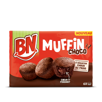 Image de BN muffin chocolat coeur fondant au chocolat noir x6