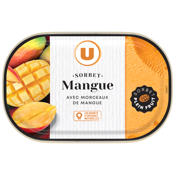 Image de U
Sorbet plein fruit mangue - bac 1L