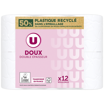 Image de U
Papier toilette doux blanc 2 plis paquet de 12