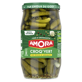 Image de Cornichons fins Croq'Vert AMORA, bocal de