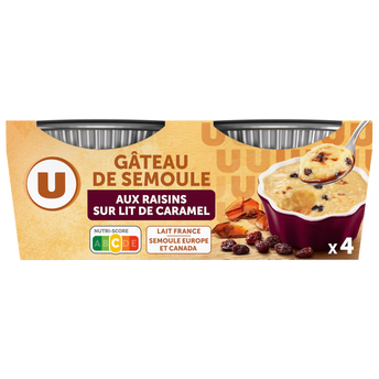 Image de U
Gâteau de semoule aux raisins nappé caramel