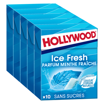 Image de Chewing-gum HOLLYWOOD ice fresh, sans sucres pentapack 5x10 dragées