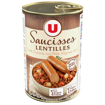 Image de U
Saucisses aux lentilles  boite de