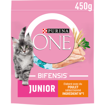 Image de Croquettes pour chaton JUNIOR Poulet, Céréales Complètes PURINA ONE
