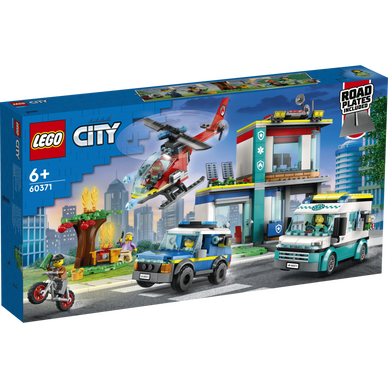 LEGO City - Le Qg Des Vehicules D'Urgence - 60371 - Dès 6 ans - Super U,  Hyper U, U Express 