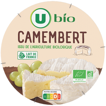 Image de U BIO
Camembert au lait pasteurisé 21%MG