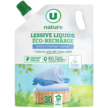 Image de U NATURE
Lessive liquide - Fraicheur intense - 30 lavages - RECHARGE - 1.5