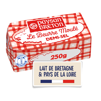 Image de Beurre moulé demi sel PAYSAN BRETON, 80%MG, plaquette de