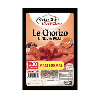 Image de Chorizo boeuf volaille halal ORIENTAL VIANDES,  30 tranches