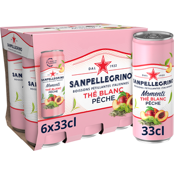 Image de Boisson Gazeuse aromatisée Pêche Thé Blanc SAN PELLEGRINO MOMENTI